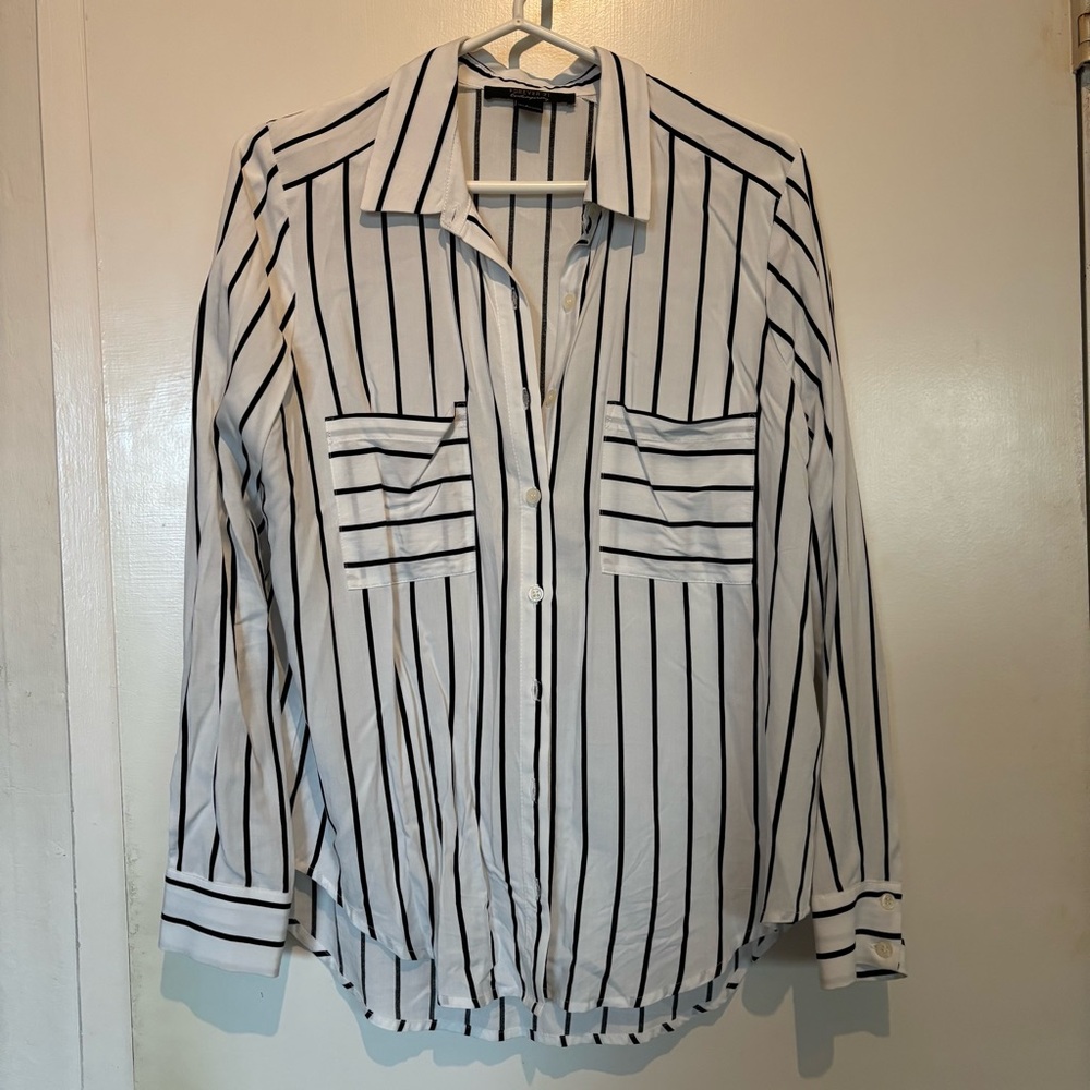 Forever 21 Black and White Striped Shirt